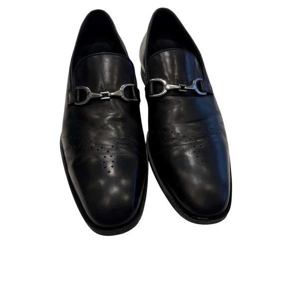 Donald J Pliner Men\'s Silvanno61 Black Leather Loafers Horse Bit Shoes Sz: 10M main image 9